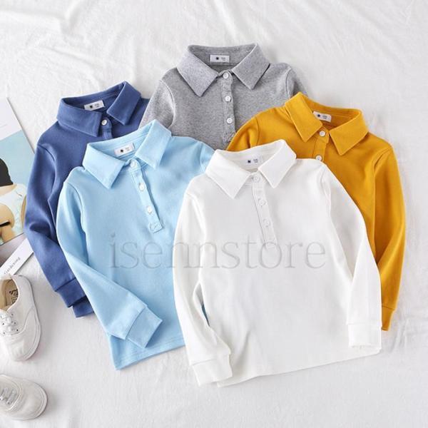 子供服 キッズ ベビー 男の子 女の子 襟付き ポロシャツ ス 無地 シンプル おしゃれ 可愛い 長...