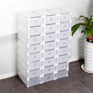 シューズボックスシューズラック透明クリアーケース靴箱収納組み立て式積み重ね可能多機能通気性透明1点