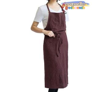 【人気商品】リネン エプロン おしゃれ ワンピ...の詳細画像4