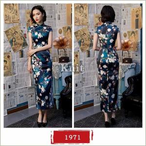 チャイナドレス ベトナム アオザイ ロング 花...の詳細画像4