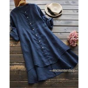チュニック ロングシャツ シャツ レディース ...の詳細画像1