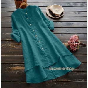 チュニック ロングシャツ シャツ レディース ...の詳細画像2