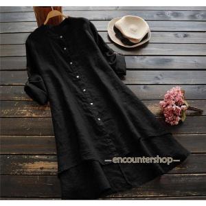 チュニック ロングシャツ シャツ レディース ...の詳細画像3