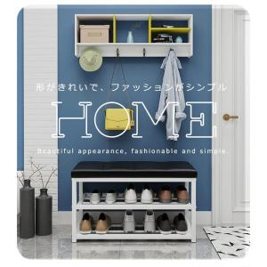 玄関ベンチ シューズラック 収納ベンチ 玄関椅...の詳細画像2