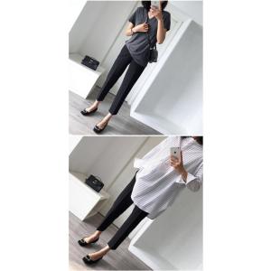 マタニティ パンツ スーツ テーパードパンツ ...の詳細画像4