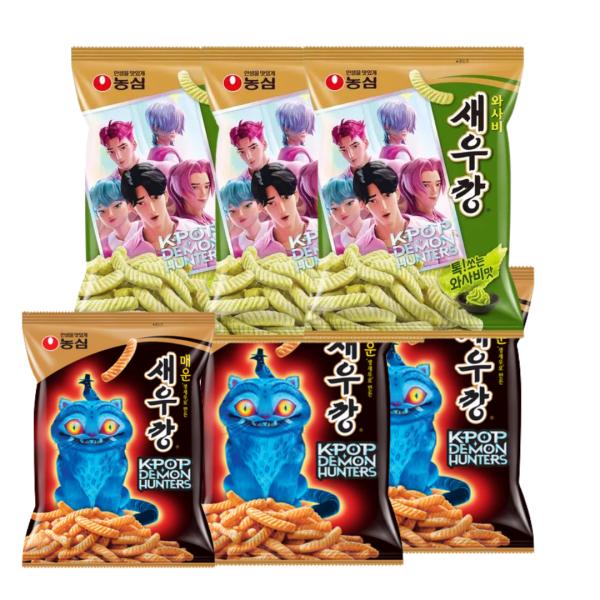 Netflix大人気韓国アニメコラボパッケージ韓国限定販売　えびせん　セウカン　ワサビ味３個×辛口味...