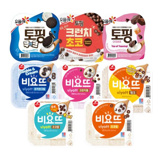 【爆買】ビヨット×３種類　＋トッピン×３種類(味はランダム) 韓国食品 乳製品 人気 珍しい 発酵 ...