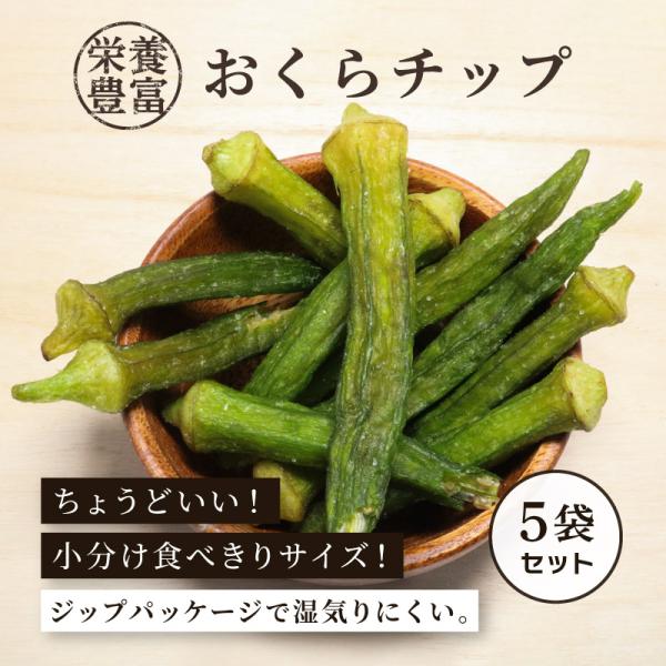 おくらスナック クノップ おくらチップス 45g 5袋 セット 塩味 小分け おくら スナック 食べ...