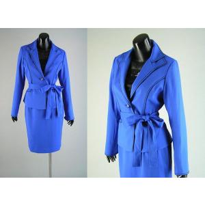 長袖ショートスカートスーツ580596ブルー/9号11号13号