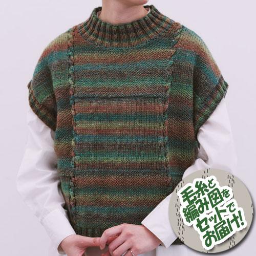 スキー(元廣) 裏表のベスト 着分セット（ローベル８玉・編図）【着分47番】