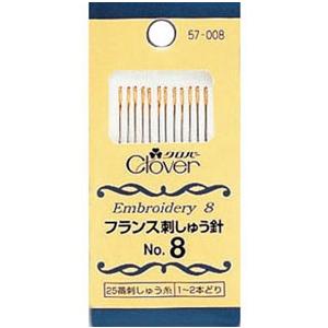 クロバー　フランス刺しゅう針　No.8【刺繍用品】