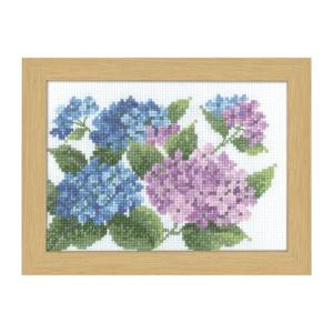 クロスステッチ完成品　バラと紫陽花のブーケ　刺繍 Olympus（オリムパス） 刺しゅうキット 7445 バラのブーケ かんたん