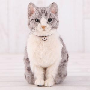 スターターセット付き リアル猫 サバトラ 手作りキット 羊毛フェルト