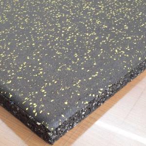 【指定寸法カット】スポーツジム専用ゴムマット 安価な黄色チップ 厚さ25ミリ×幅300mm×長さ300mm(残材込み） 養生 キズ防止 滑り止め 防音 防振
