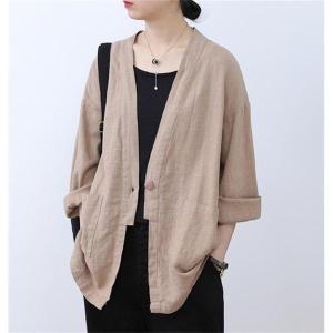 ノーカラージャケット レディース カーディガン