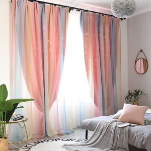 グラデーションカーテン 1枚入り 姫系 かわいい おしゃれ 星 透かし 子供部屋 ピンク イエロー 黄色 キラキラ Rqb こーちゃん 通販 Yahoo ショッピング
