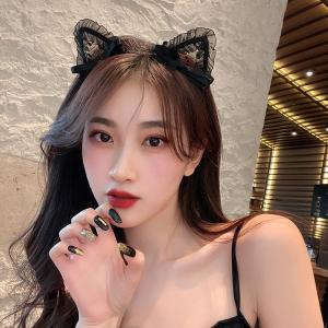 猫耳 カチューシャ レース コスプレ 猫 ネコ...の詳細画像1
