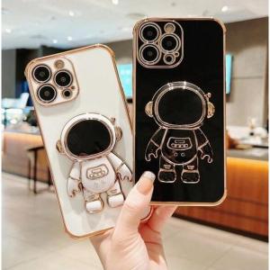 iPhone ケース 宇宙飛行士 縦置き 横置き スタンド 軽量 薄型 メッキ 加工 アイフォン 14 12 13 se iPhone 13 14 Pro Max 11 13 Pro Max 12mini 13mini