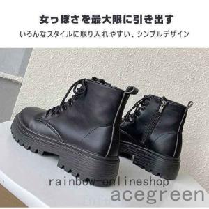 ショートブーツレディース黒ショート丈コンヒール...の詳細画像5