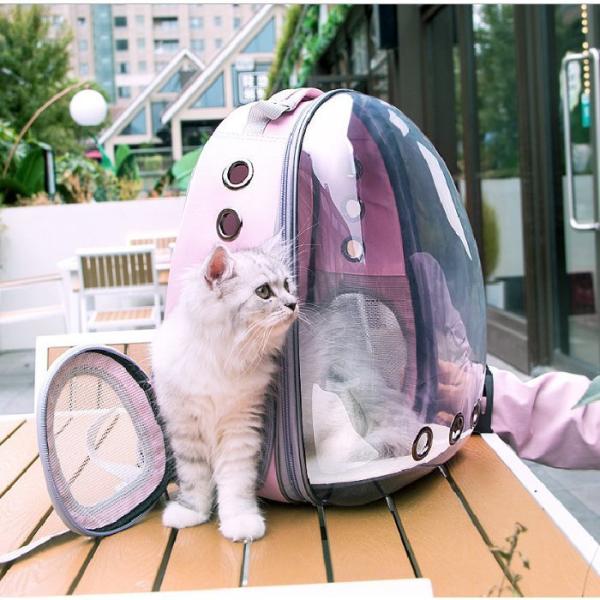 キャリーバッグ リュック 猫 可愛い 宇宙船 犬 ドーム型窓 バック ペットバッグ 旅行 お出かけ ...