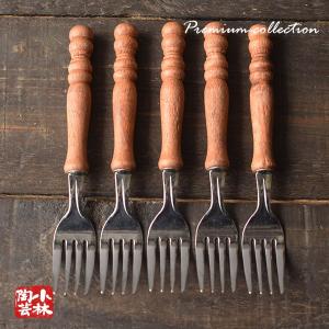 食器 アウトレット 木製手付きフォーク 5個セット