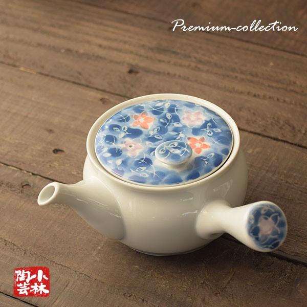 急須（有田焼） 墨はじき二色花急須 特大