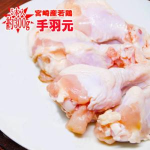 ◆家庭用に◆宮崎県産★手羽元 5本（約300ｇ）(100ｇあたり95円)【冷蔵】