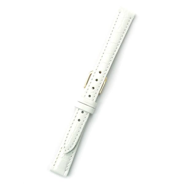 時計バンド １２ミリ 牛革 ワニ柄型押し ホワイト 送料１００円より ＢＡＮＢＩ バンビ 時計ベルト...
