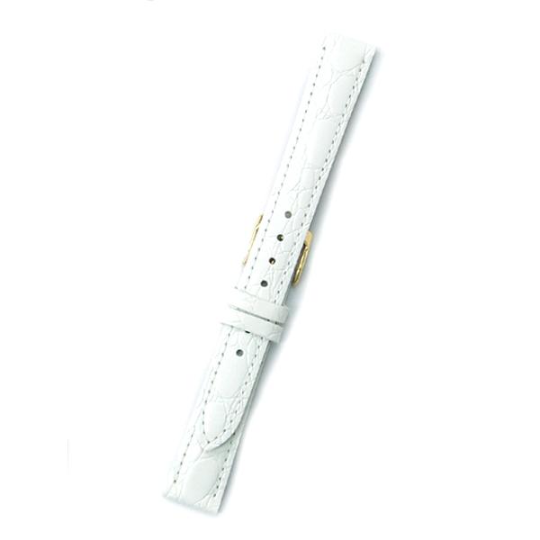 時計バンド １４ミリ 牛革 ワニ柄型押し ホワイト 送料１００円より ＢＡＮＢＩ バンビ 時計ベルト...