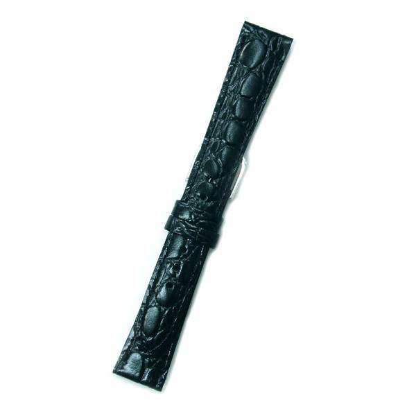 時計バンド １７ミリ 牛革 ワニ柄型押し ブラック 先細 送料１００円より ＢＡＮＢＩ バンビ 時計...