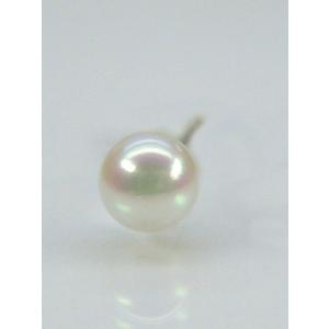 メンズピアス 本物１８金ＷＧ 本真珠４．５ｍｍ ピアス（新品） Ｋ１８ＷＧ｜kobe-asahiya