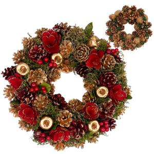 クリスマスリース 60cm レッド 特大 玄関 おしゃれ 北欧 手作り