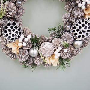 クリスマスリースLLサイズ ナチュラルリース ...の詳細画像2