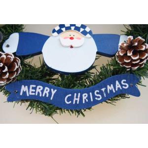 クリスマスリース 20cm ブルー 玄関 おし...の詳細画像2