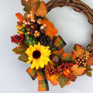 オータムリース25cm 秋 ハロウィン リース...の詳細画像1