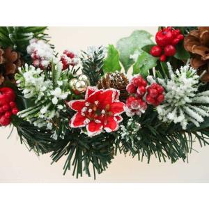 クリスマスリース 20cm スノーレッド 玄関...の詳細画像1