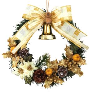 クリスマスリース 20cm ゴールド 玄関 おし...の商品画像