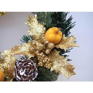 クリスマスリース 20cm ゴールド 玄関 お...の詳細画像2