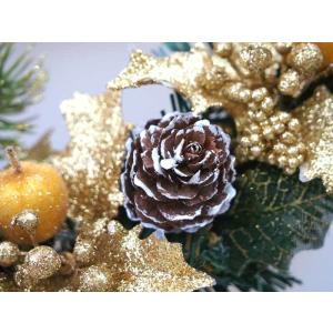 クリスマスリース 20cm ゴールド 玄関 お...の詳細画像3