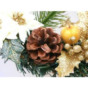 クリスマスリース 20cm ゴールド 玄関 お...の詳細画像4