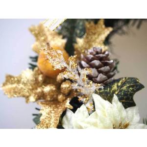 クリスマスリース 20cm ゴールド 玄関 お...の詳細画像5