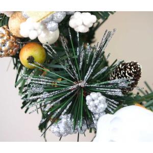クリスマスリース 20cm ホワイトゴールド ...の詳細画像2