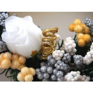 クリスマスリース 20cm ホワイトゴールド ...の詳細画像5
