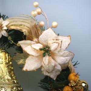 クリスマスリース 40cm ゴールド 玄関 お...の詳細画像1