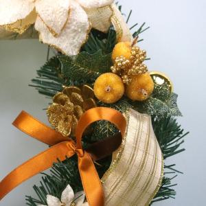 クリスマスリース 40cm ゴールド 玄関 お...の詳細画像2