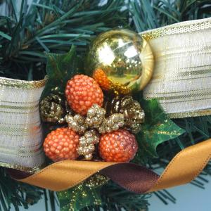 クリスマスリース 40cm ゴールド 玄関 お...の詳細画像4