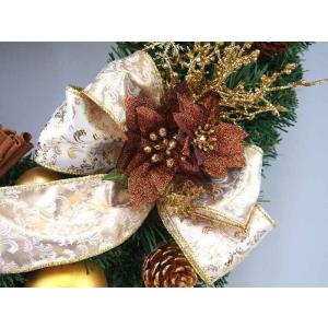デラックスクリスマスリース 60cm ゴールド...の詳細画像5