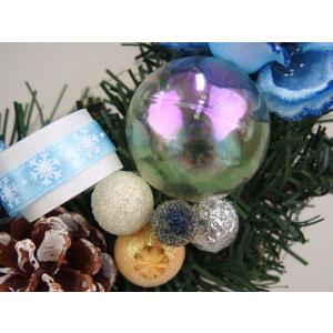 クリスマスリース 30cm ライトブルー 玄関...の詳細画像3
