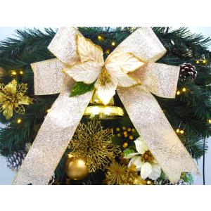 LED100球クリスマスリース 100cm ゴ...の詳細画像3