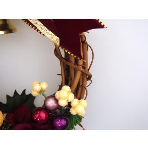 クリスマスリース 20cm バーガンディ 玄関...の詳細画像3